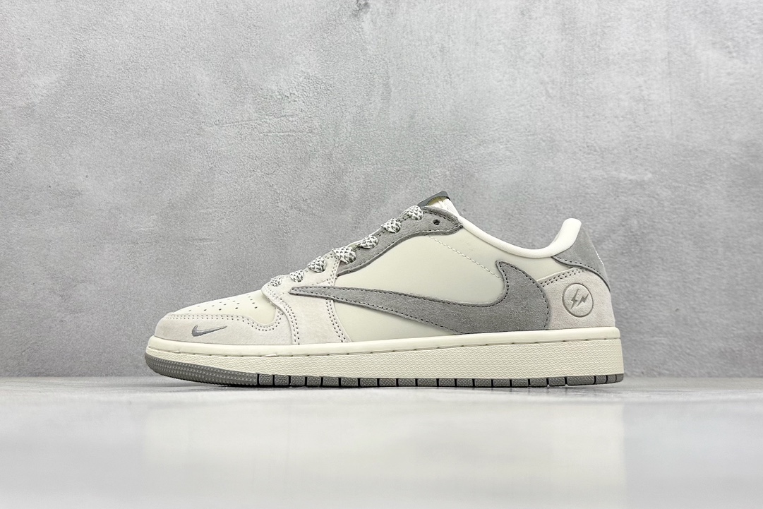 Travis Scott x Nike Air Jordan 1 Low x Fragment Design 米灰 Air Jordan 1 Low 反转米灰小钩满天星倒钩 JH6088-612