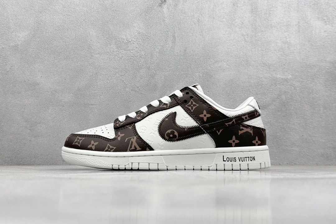 Nike SB Dunk Low x Louis Vuitton 白棕老花满印 DQ1098-360