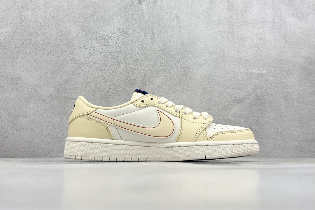 A Fragment x Travis Scott x 冠军 Air Jordan 1 Low 三方联名倒钩 QY1188-123