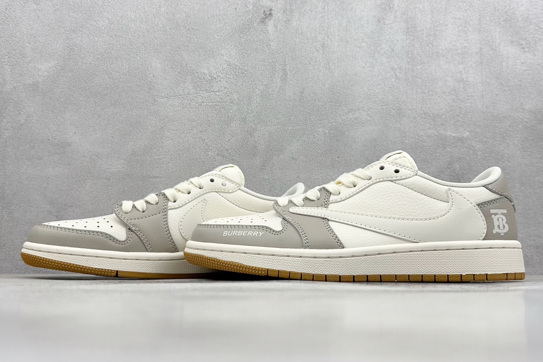 A Travis Scott x Nike Air Jordan 1 Low x Burbrry 米灰 Air Jordan 1 Low 反转米灰倒钩 QY0966-119