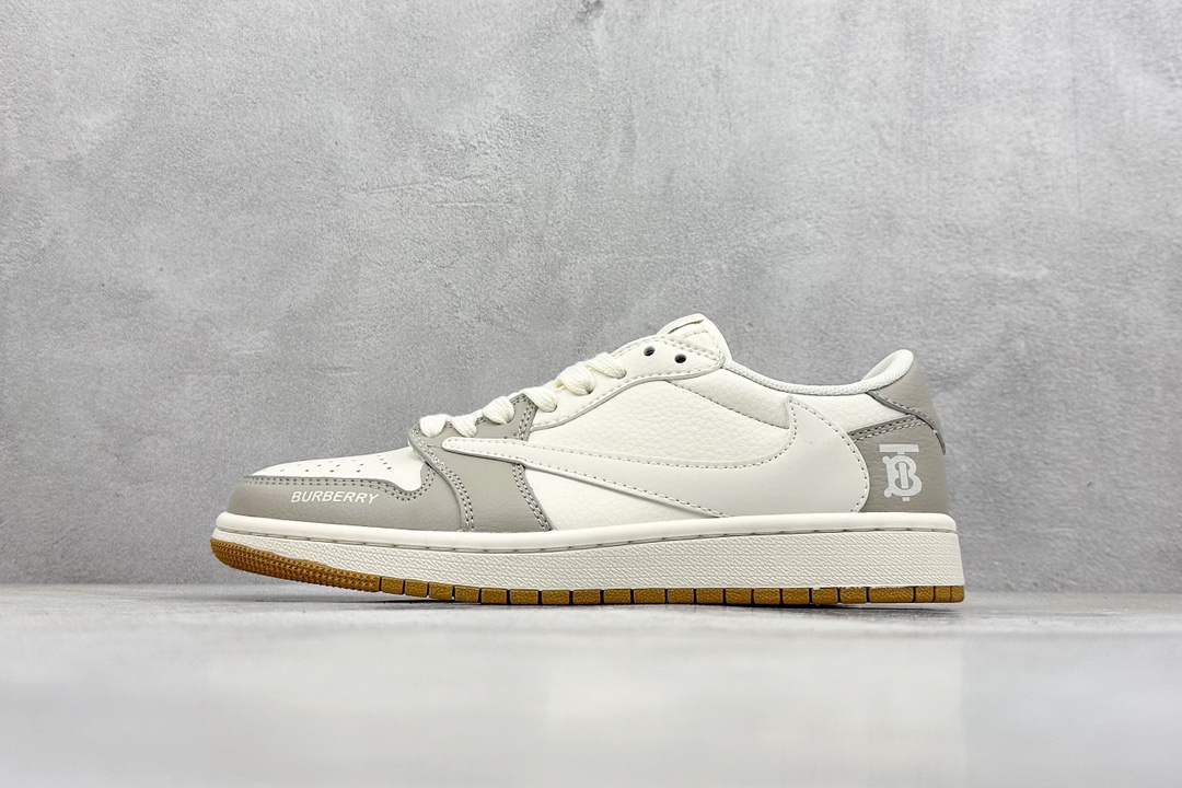 A Travis Scott x Nike Air Jordan 1 Low x Burbrry 米灰 Air Jordan 1 Low 反转米灰倒钩 QY0966-119