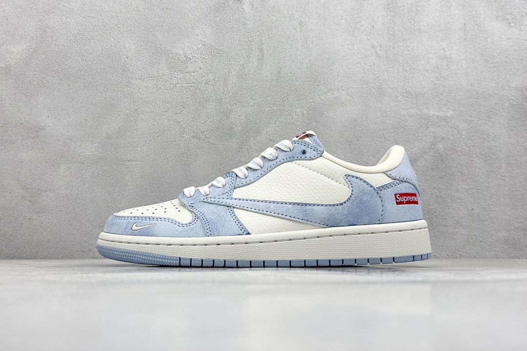 Travis Scott x Nike Air Jordan 1 Low x Supreme 米蓝 Air Jordan 1 Low 反转米蓝小钩倒钩 CH6336-010