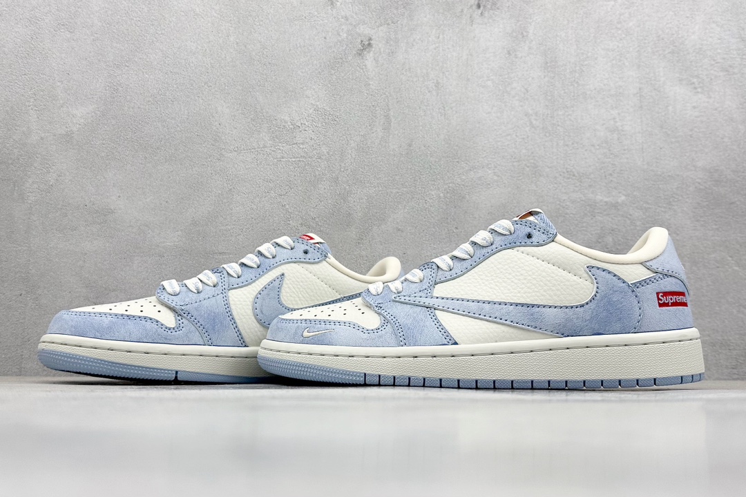 Travis Scott x Nike Air Jordan 1 Low x Supreme 米蓝 Air Jordan 1 Low 反转米蓝小钩倒钩 CH6336-010