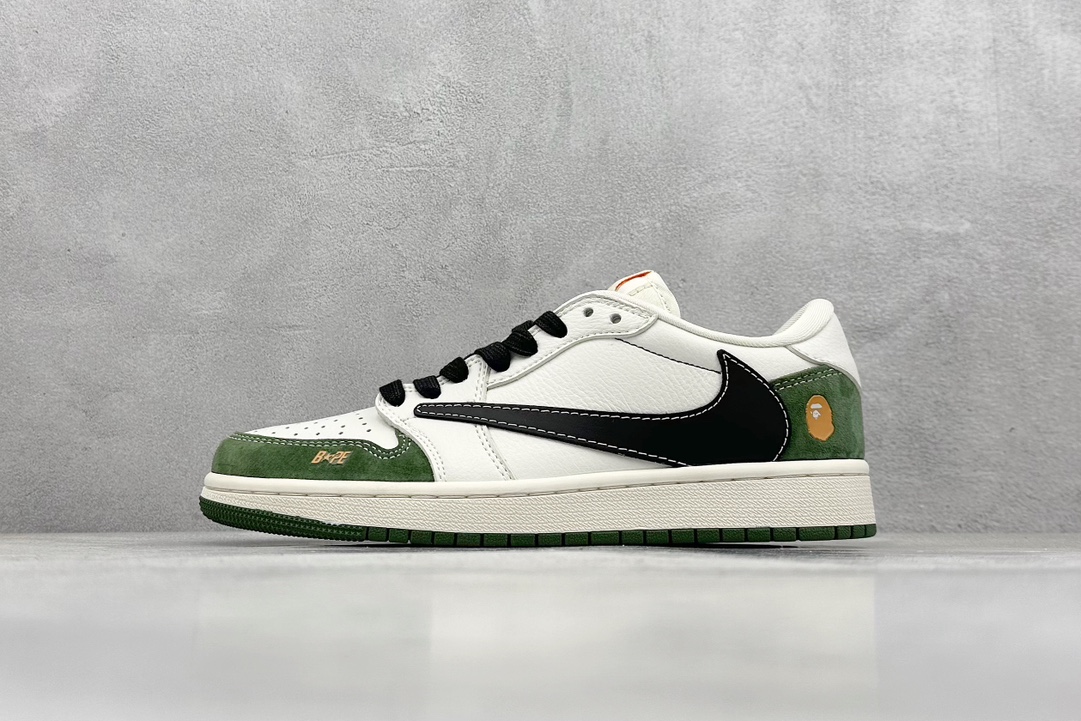 Travis Scott x Nike Air Jordan 1 Low x BAPE 米绿黑 XY2688-107