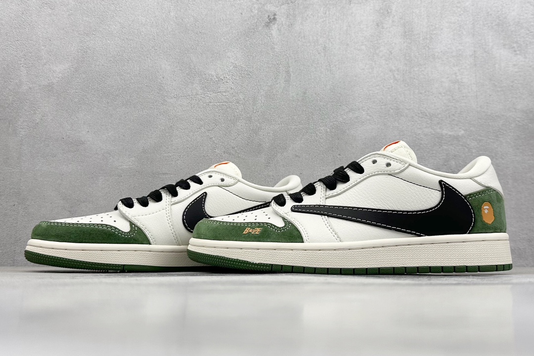 Travis Scott x Nike Air Jordan 1 Low x BAPE 米绿黑 XY2688-107