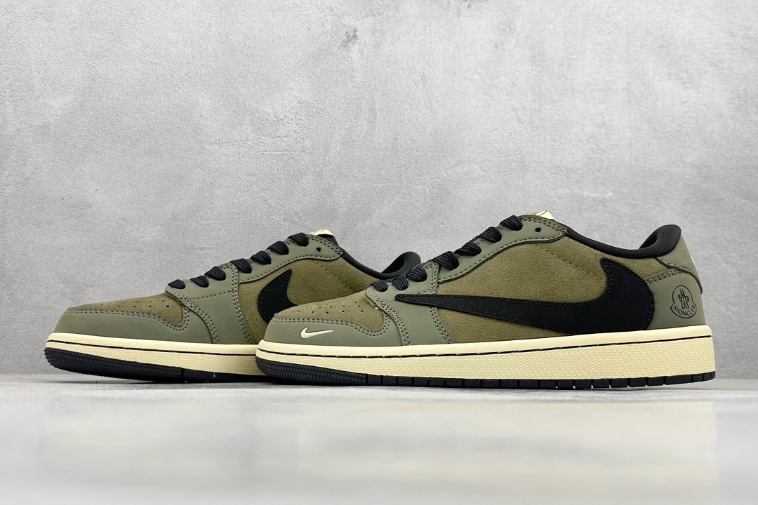 Travis Scott x Nike Air Jordan 1 Low x Moncler Air Jordan 1 Low 反转军绿黑小钩倒钩 CH6336-007