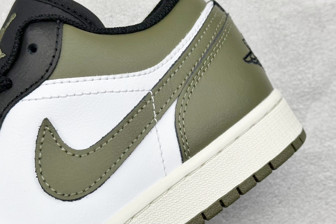 Dt纯原 Jordan Air Jordan 1 Low “Medium Olive” 黑白绿 553558-092