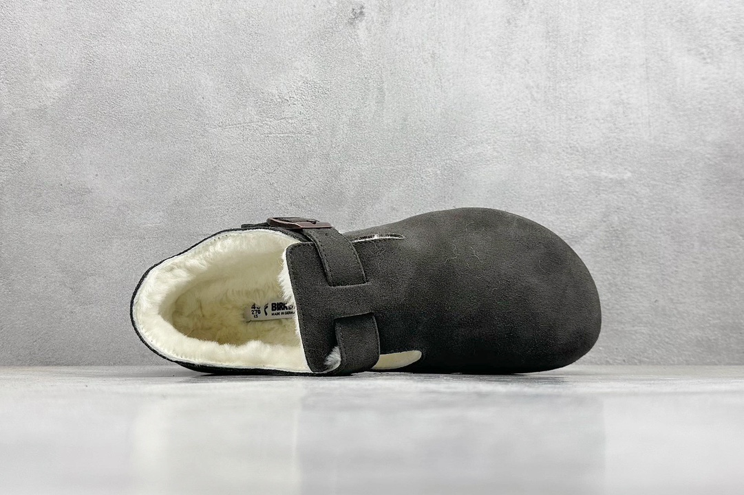 BK版 BIRKENSTOCK秋冬带毛软木休闲鞋全包牛皮绒山革毛毛系列