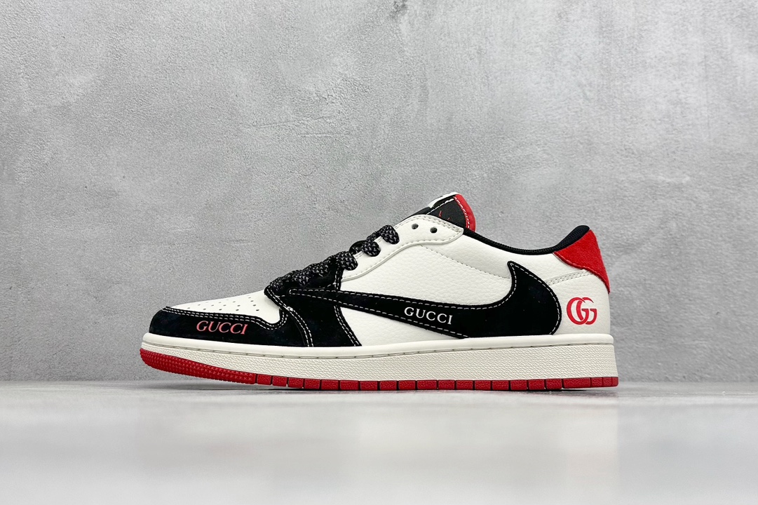 Travis Scott x Nike Air Jordan 1 Low x GUCCI Air Jordan 1 Low 反转白黑红倒钩 XY2688-123