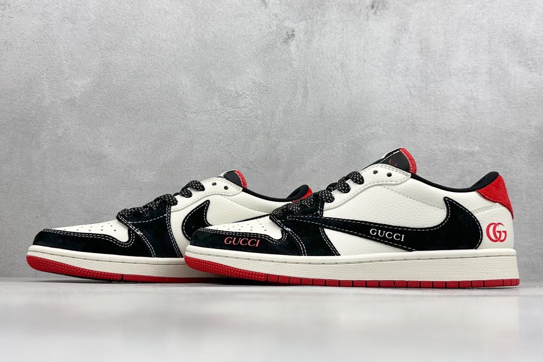 Travis Scott x Nike Air Jordan 1 Low x GUCCI Air Jordan 1 Low 反转白黑红倒钩 XY2688-123