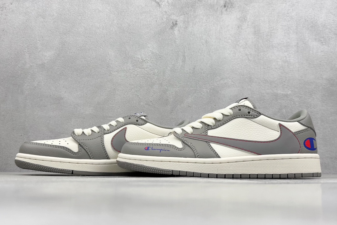 A Fragment x Travis Scott x 冠军 Air Jordan 1 Low 三方联名倒钩 QY1188-122