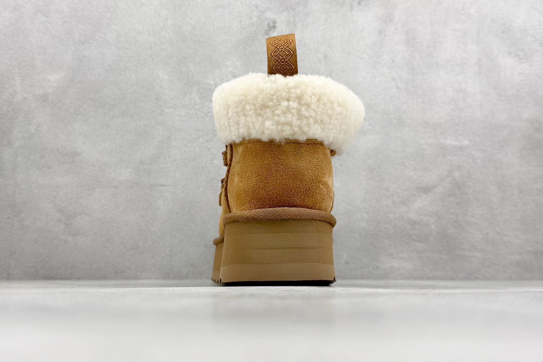 BK版 UGG Classic Mini II 芙卡拉系带经典加厚款松糕迷你短靴栗色 1143954