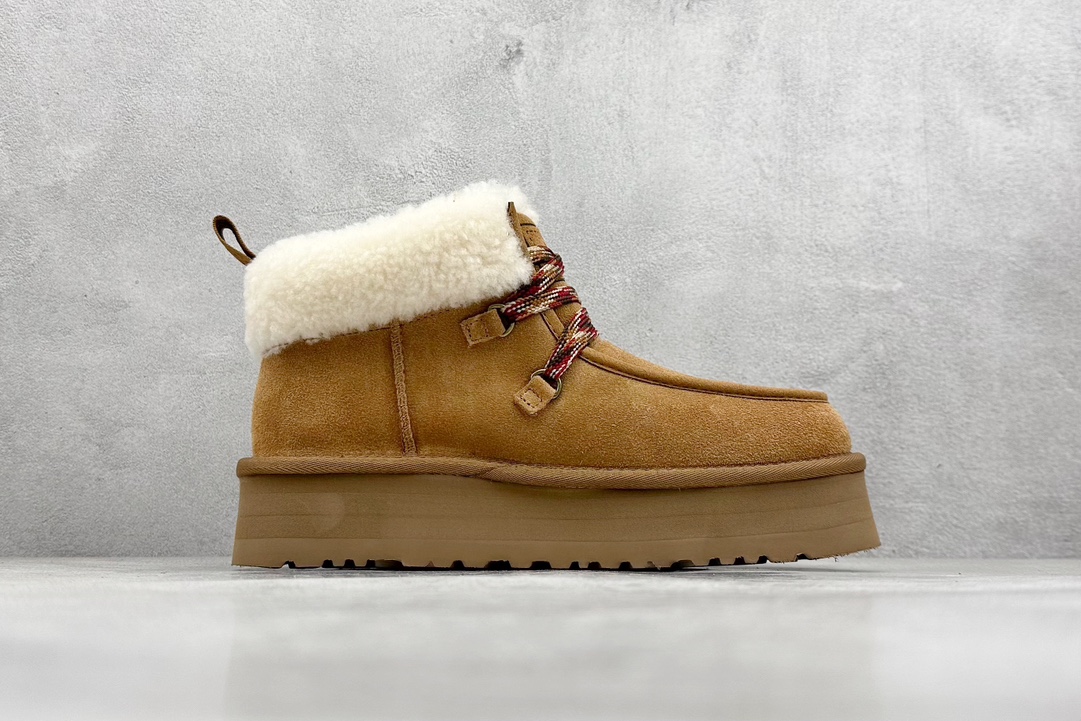 BK版 UGG Classic Mini II 芙卡拉系带经典加厚款松糕迷你短靴栗色 1143954