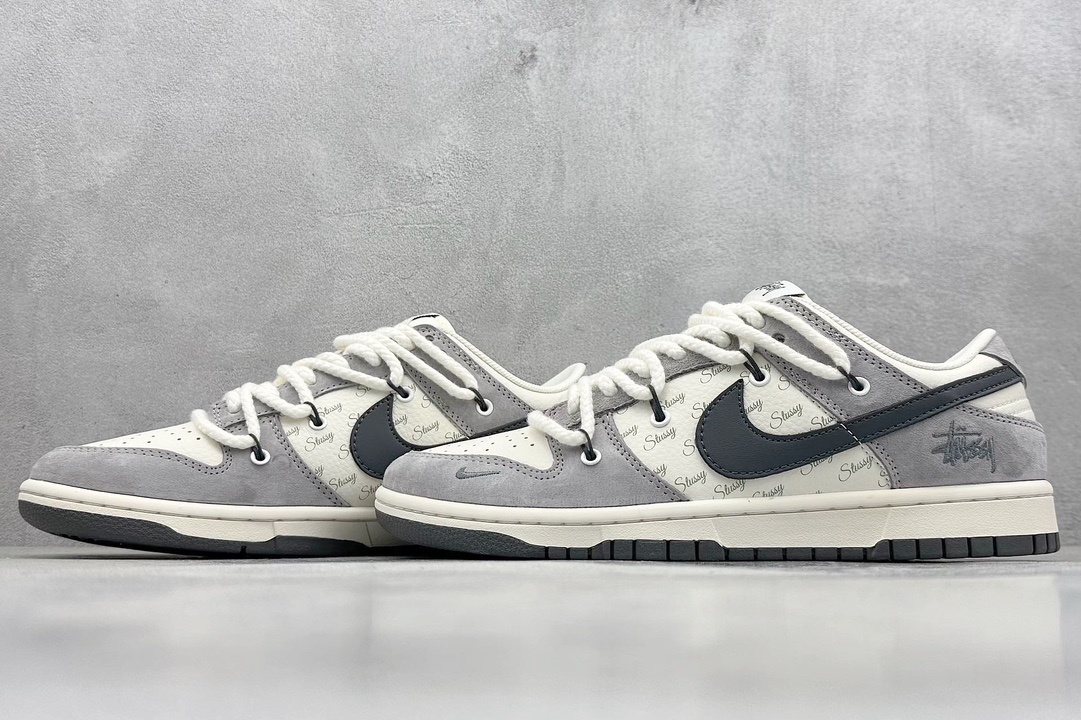 Nike SB Dunk Low x Stussy 米黑麻绳双绑带 SJ2068-295