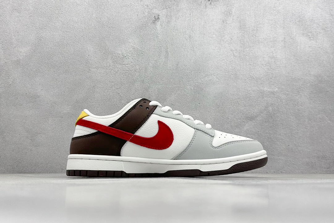 Nike SB Dunk Low 白棕灰拼色红钩 GJ8309-932