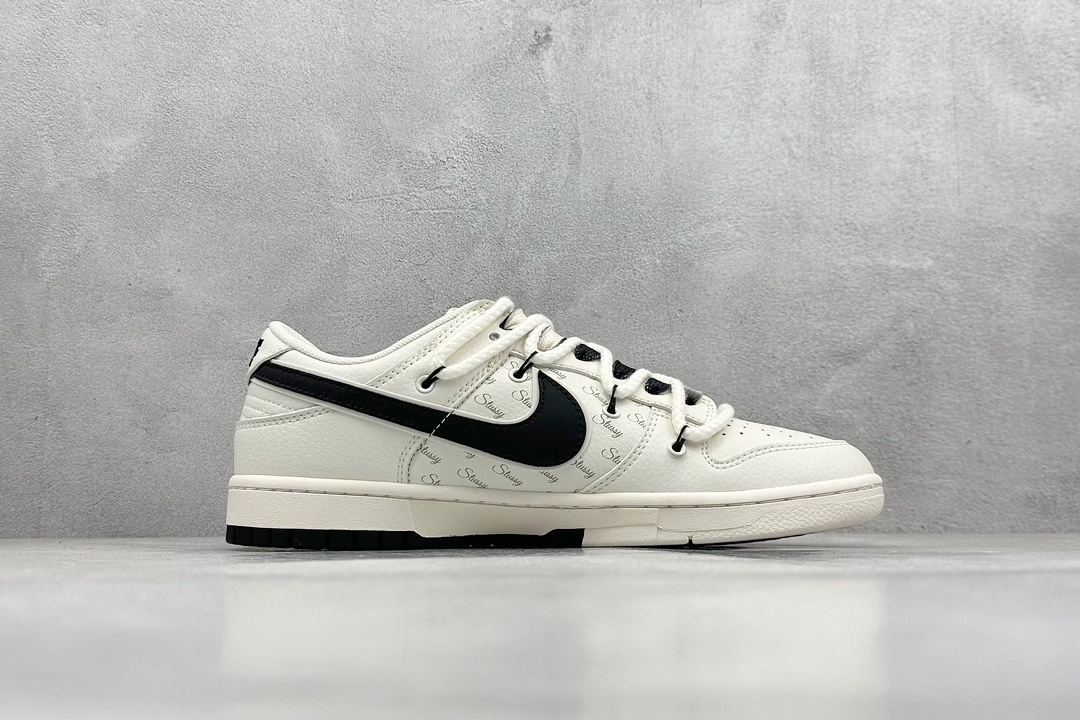 Nike SB Dunk Low x Stussy 白黑小钩绑带 SJ2068-297