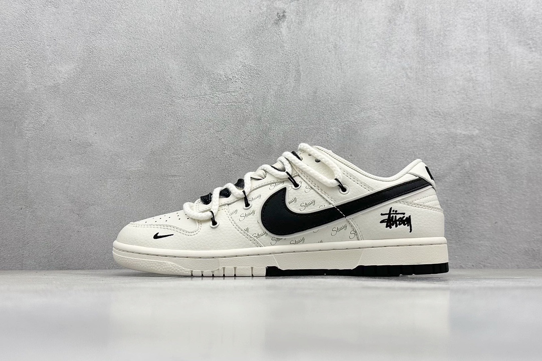 Nike SB Dunk Low x Stussy 白黑小钩绑带 SJ2068-297