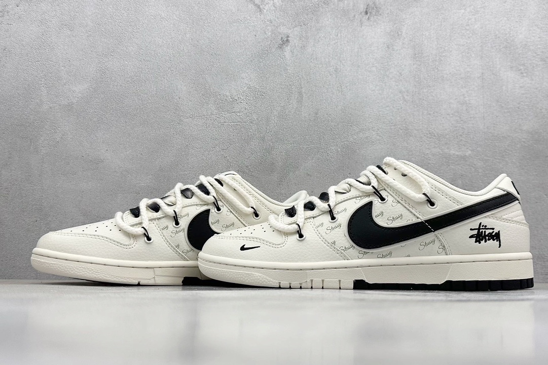 Nike SB Dunk Low x Stussy 白黑小钩绑带 SJ2068-297