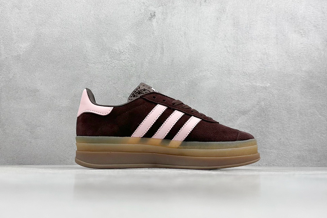 Xs版 Adidas 三叶草 GAZELLE BOLD W 复古怀旧风厚底增高运动板鞋 JI0326