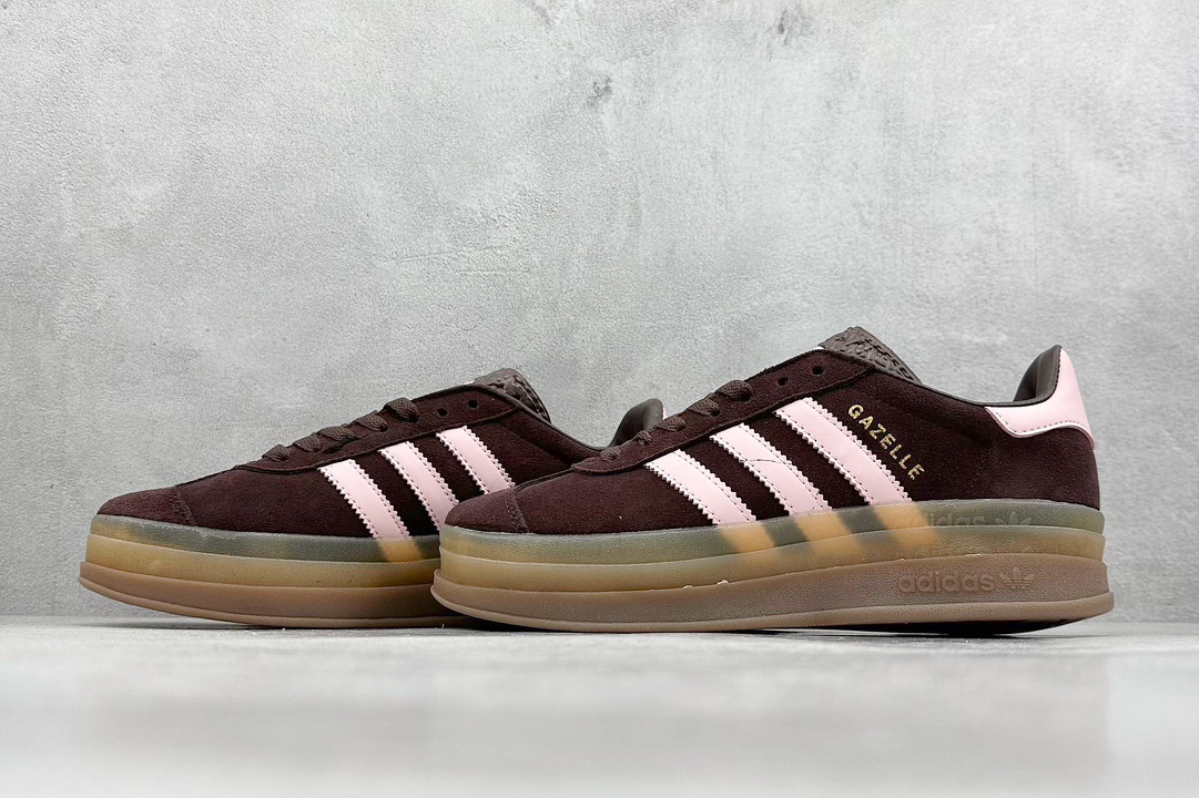 Xs版 Adidas 三叶草 GAZELLE BOLD W 复古怀旧风厚底增高运动板鞋 JI0326