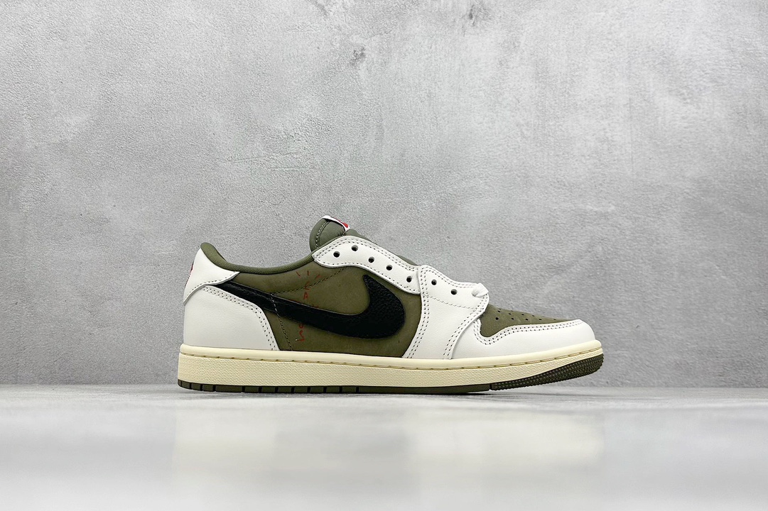 XA版 Travis Scott x Jordan Air Jordan 1 Low OG ”MediumOlive” 米绿 DM7866-200