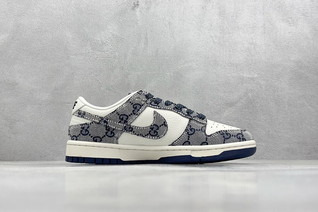 Nk SB Dunk Low 古驰联名-墨蓝 周年高端定制 低帮休闲板鞋 BB9676-313