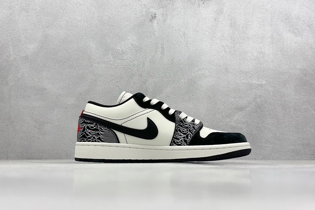 Air Jordan 1 Low AJ1 乔1 Supreme联名-黑白浮雕 高端定制 低帮复古篮球鞋 DC2024-032