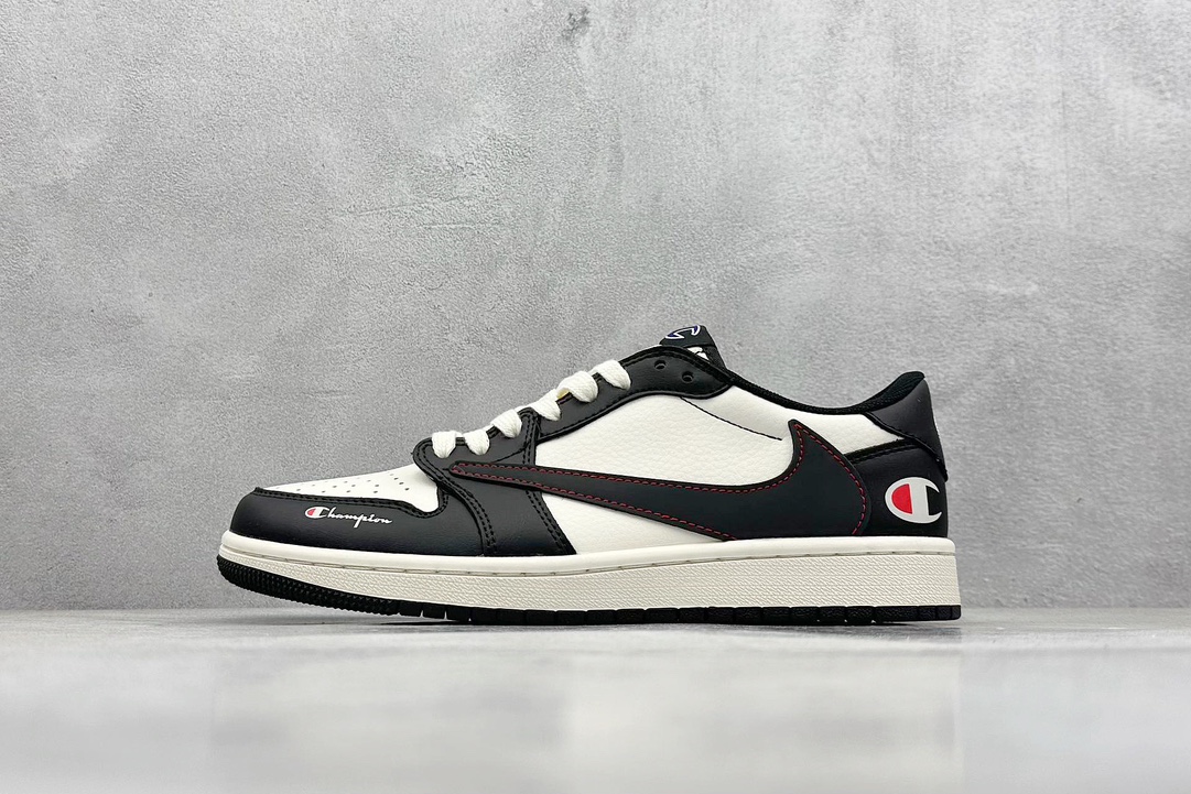 A Fragment x Travis Scott x 冠军 Air Jordan 1 Low 三方联名倒钩 QY1188-121