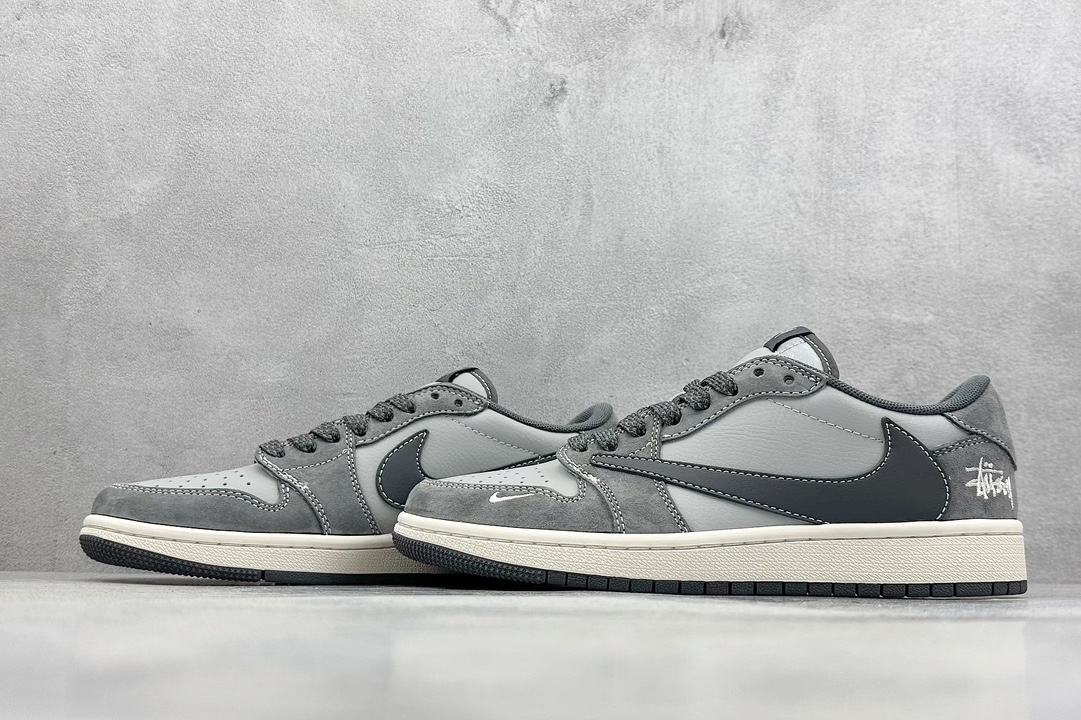 Fragment x Travis Scott x 斯图西 Air Jordan 1 Low 三方联名倒钩 SJ2068-120