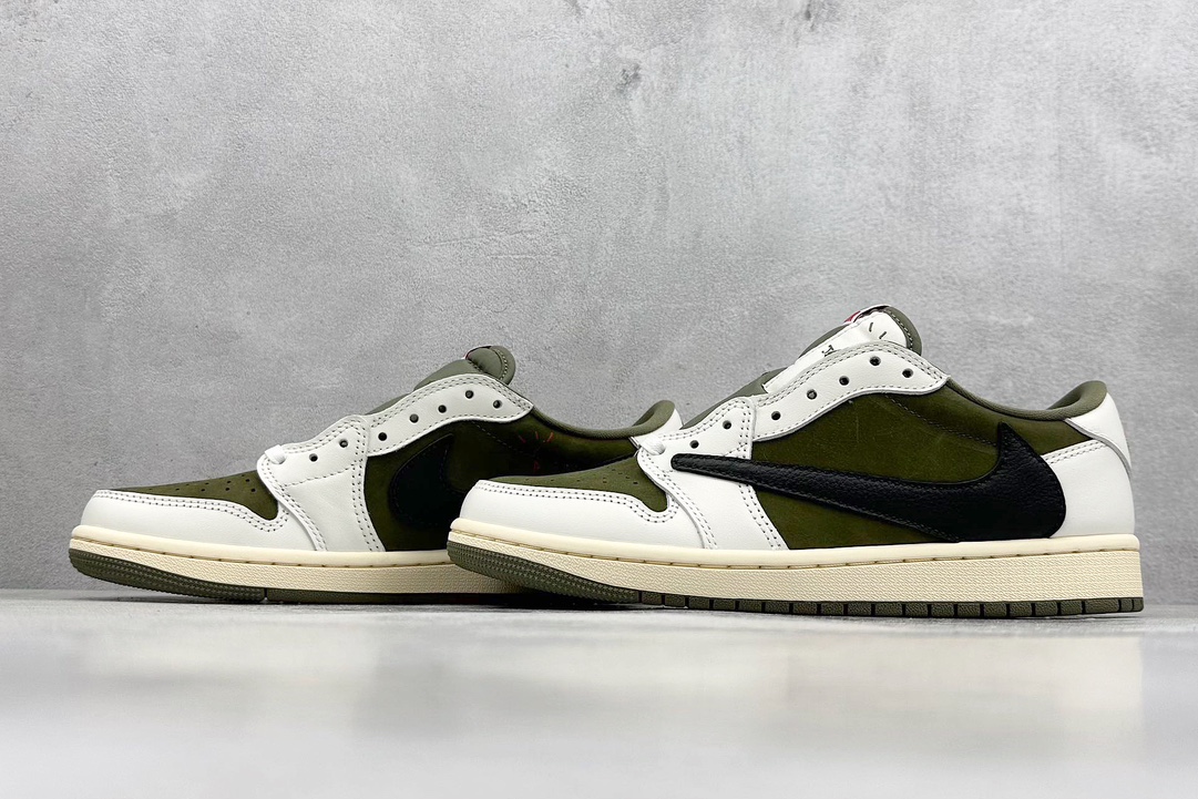 LJ渠道 Travis Scott x Jordan Air Jordan 1 Low OG ”MediumOlive” 米绿 DM7866-200