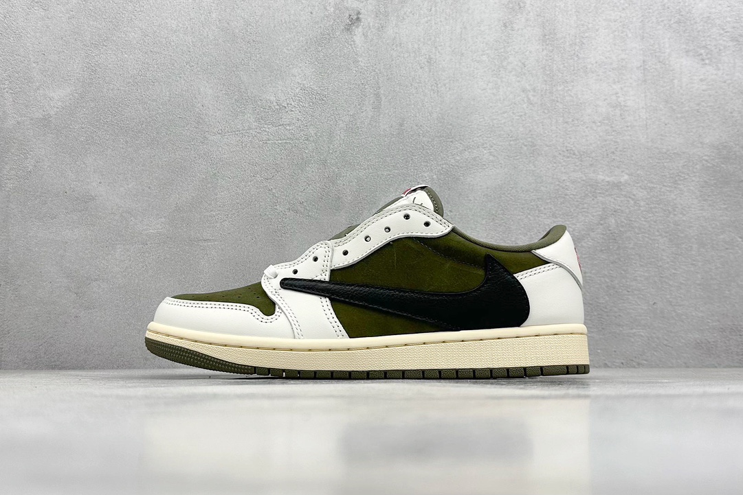 LJ渠道 Travis Scott x Jordan Air Jordan 1 Low OG ”MediumOlive” 米绿 DM7866-200