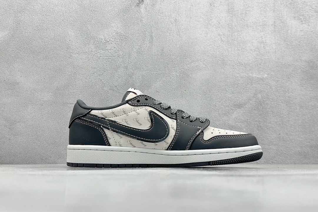 Travis Scott x Nike Air Jordan 1 Low x Stussy Air Jordan 1 Low 反转米灰小钩满天星倒钩 XZ3398-003