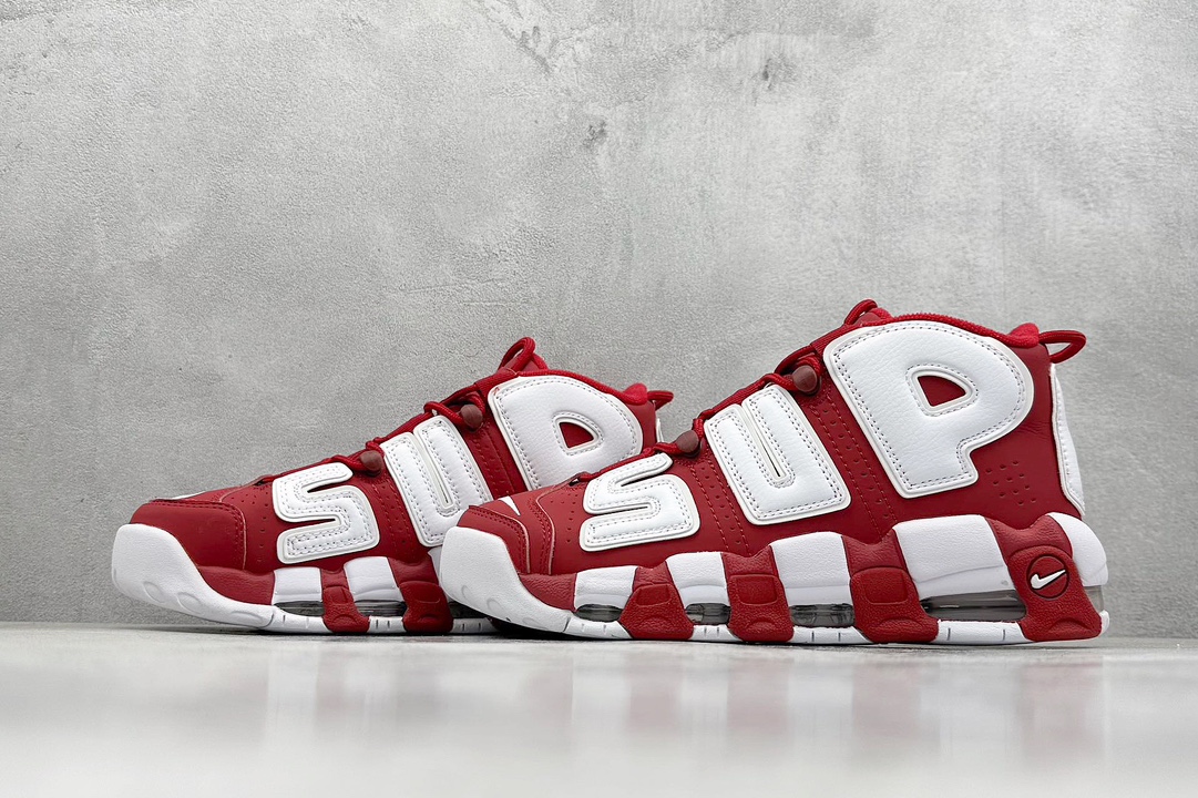 CK版 Air More Uptempo SUPREME 白红联名 代表着历史最高版本皮蓬 902290-600