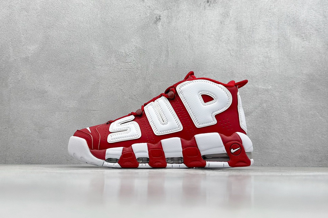 CK版 Air More Uptempo SUPREME 白红联名 代表着历史最高版本皮蓬 902290-600