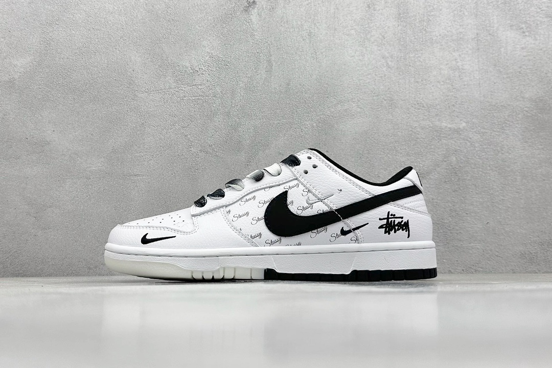 Nike SB Dunk Low x Stussy 白黑三小钩 NK3638-045