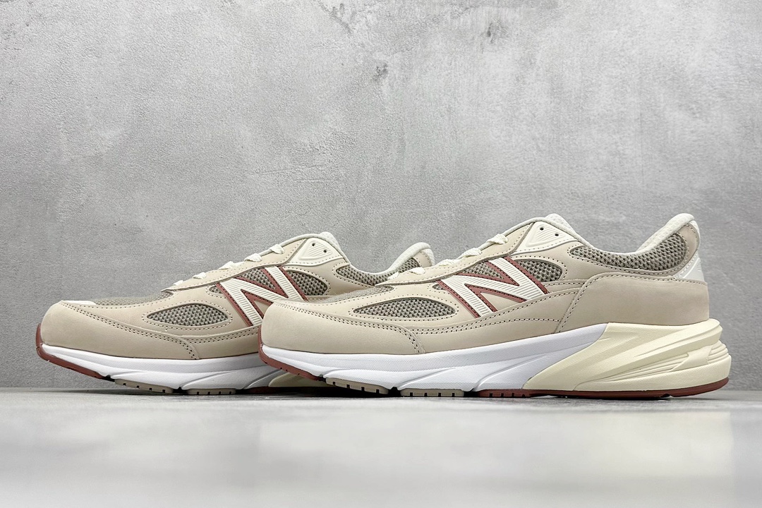 总裁 New Balance x Loro Piana NB990 V6系列 美产米红灰 复古休闲跑步鞋 U990LP6