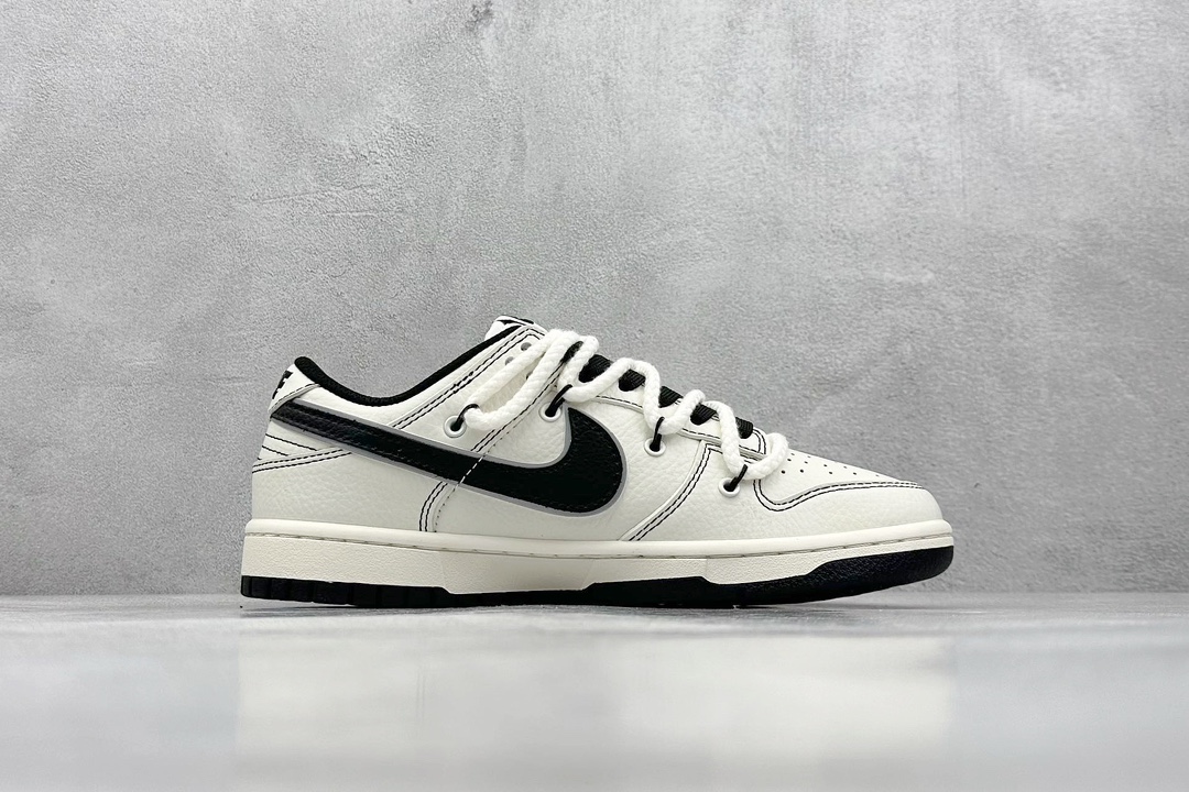 Nike SB Dunk Low x Supreme 白黑小钩绑带 XX2025-566