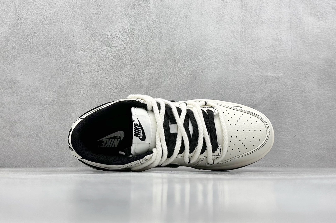 Nike SB Dunk Low x Supreme 白黑小钩绑带 XX2025-566