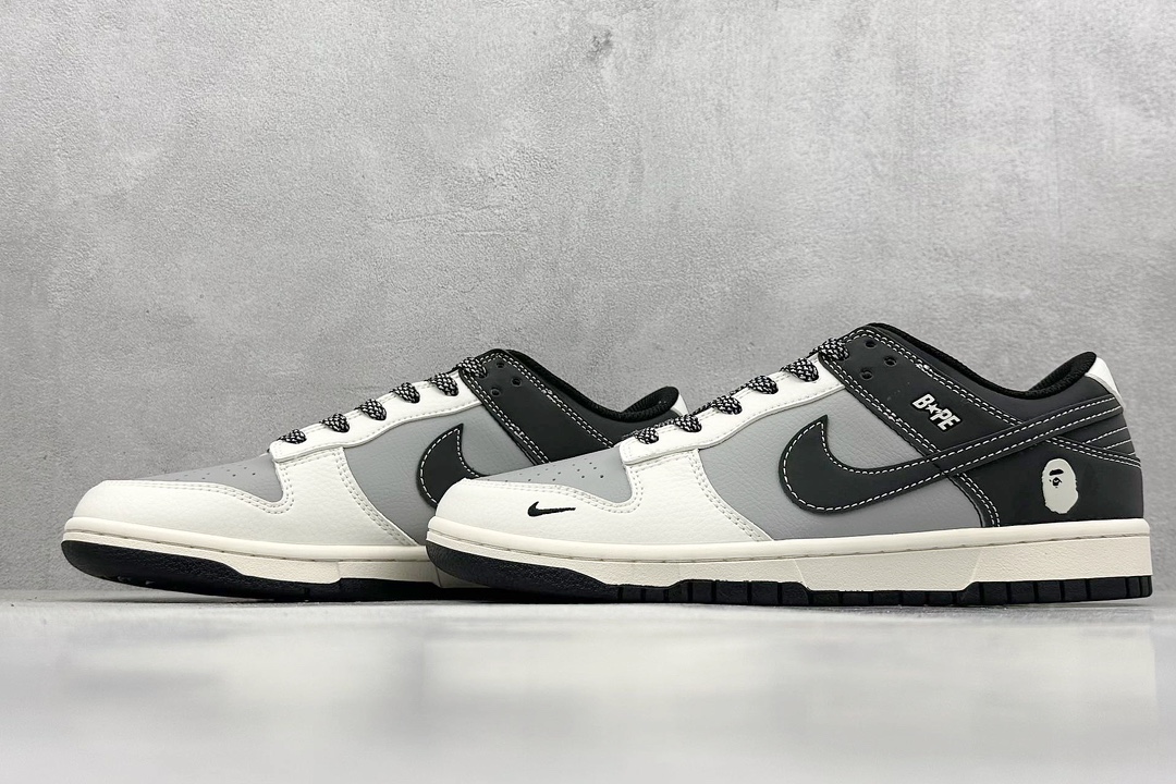 Nike SB Dunk Low x BAPE 白灰黑小钩满天星 BB8969-007