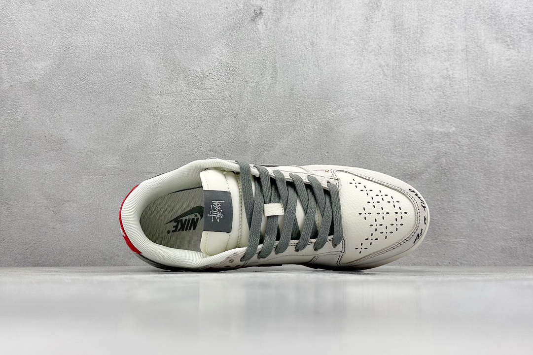 Nike SB Dunk Low x Supreme x Stussy 米灰红双小钩 MM1089-033