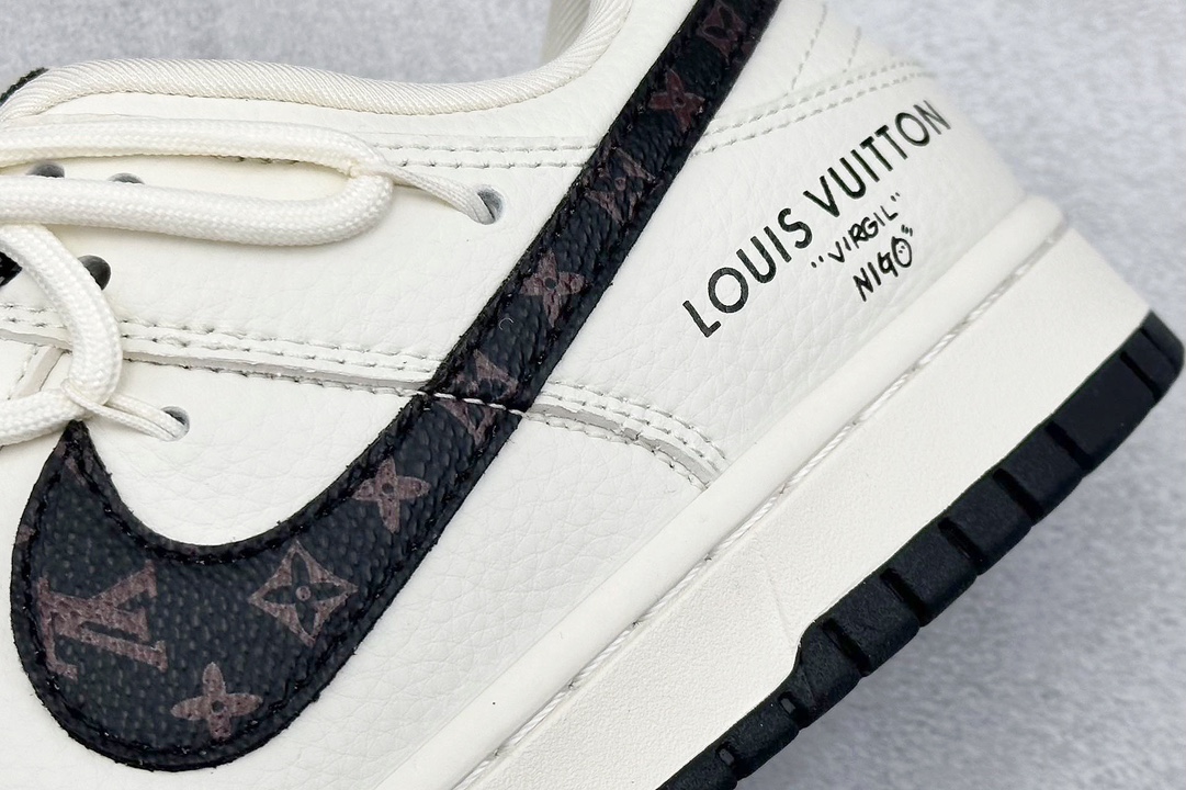 Nk SB Dunk Low LV联名-米白典雅黑 周年高端定制 低帮休闲板鞋   JJ5688-103