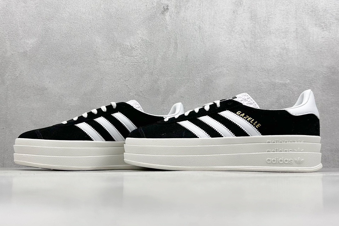 CS版 Adidas Originals Gazelle Bold W 三叶草厚底休闲防滑耐磨低帮板鞋  HQ6912