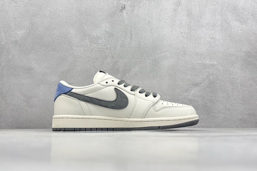 Travis Scott x Fragment Design x Air Jordan 1 Low OG SP AJ1 乔1 纪梵希联名-米灰蓝尾 低帮文化休闲板鞋   LX1988-111