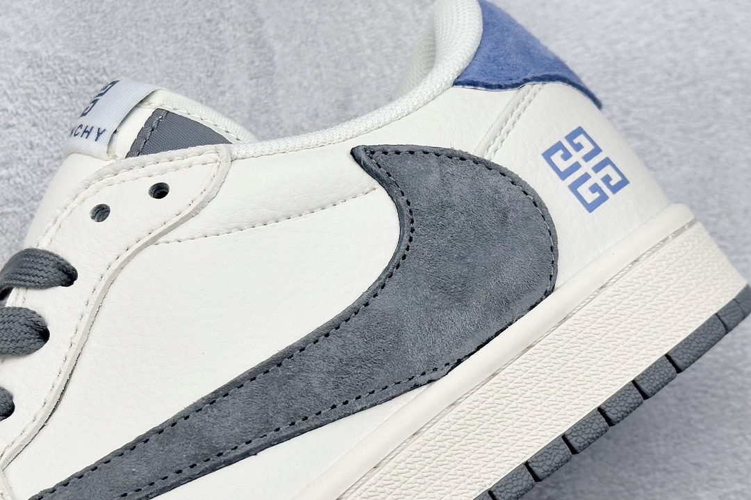 Travis Scott x Fragment Design x Air Jordan 1 Low OG SP AJ1 乔1 纪梵希联名-米灰蓝尾 低帮文化休闲板鞋   LX1988-111
