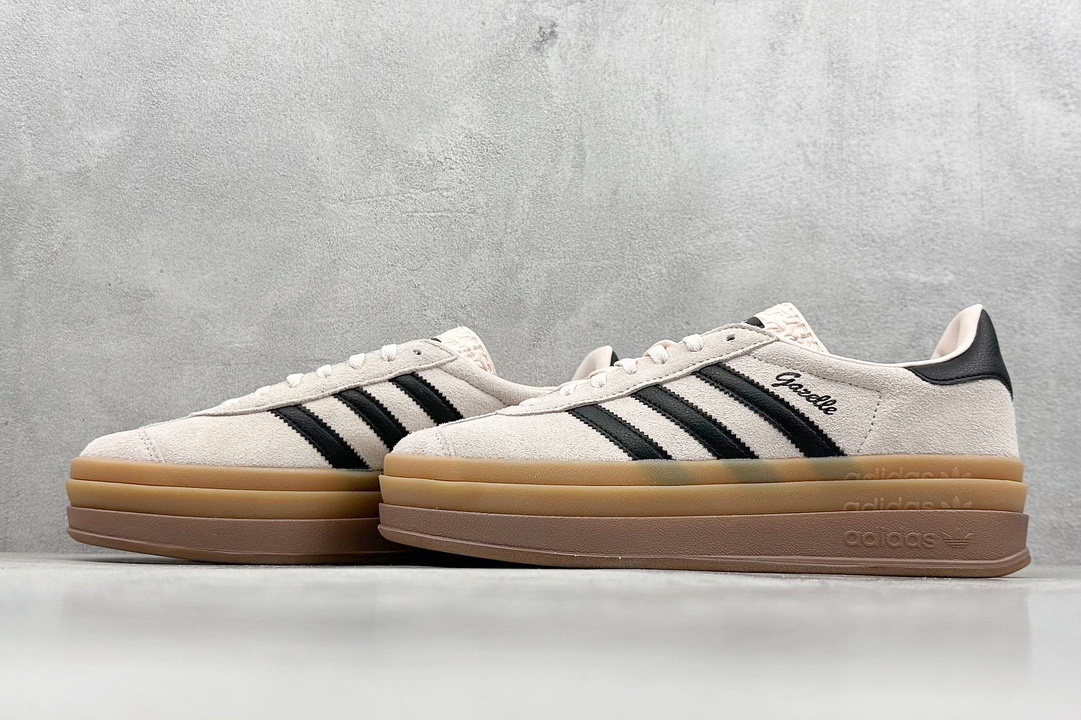 CS版 Adidas Originals Gazelle Bold W 三叶草厚底休闲防滑耐磨低帮板鞋  IE0429