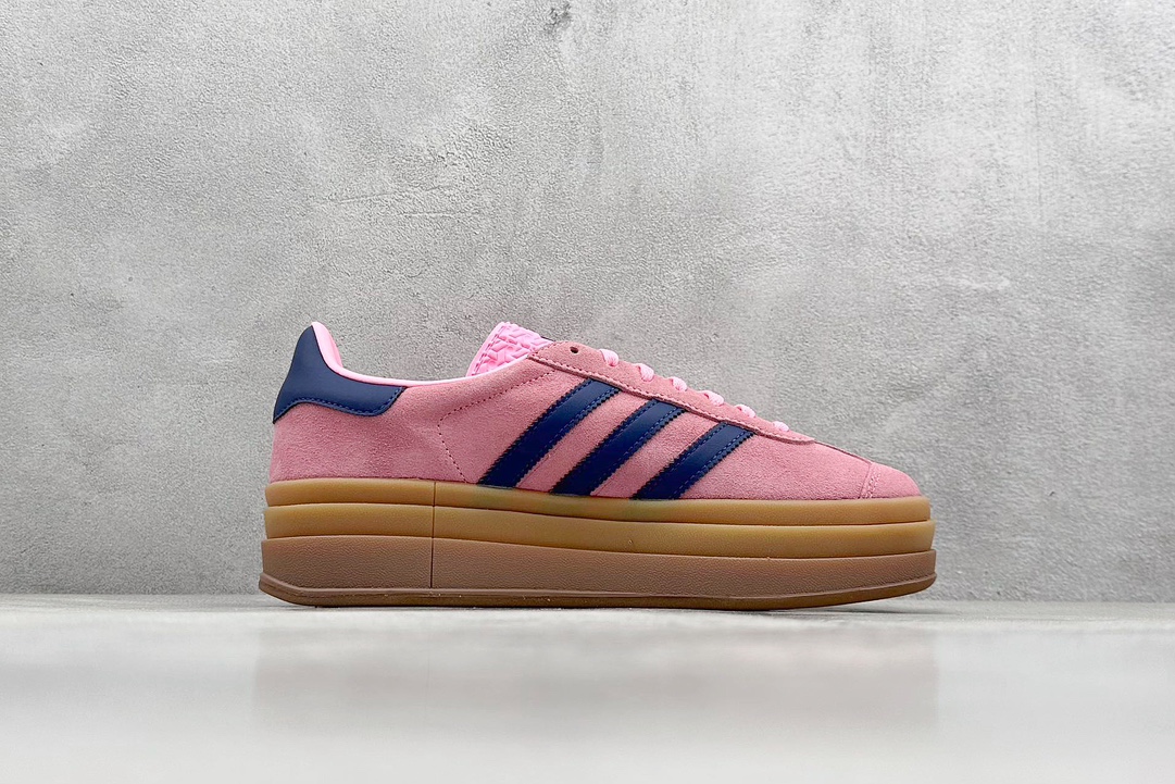 CS版 Adidas Originals Gazelle Bold W 三叶草厚底休闲防滑耐磨低帮板鞋 HO6122