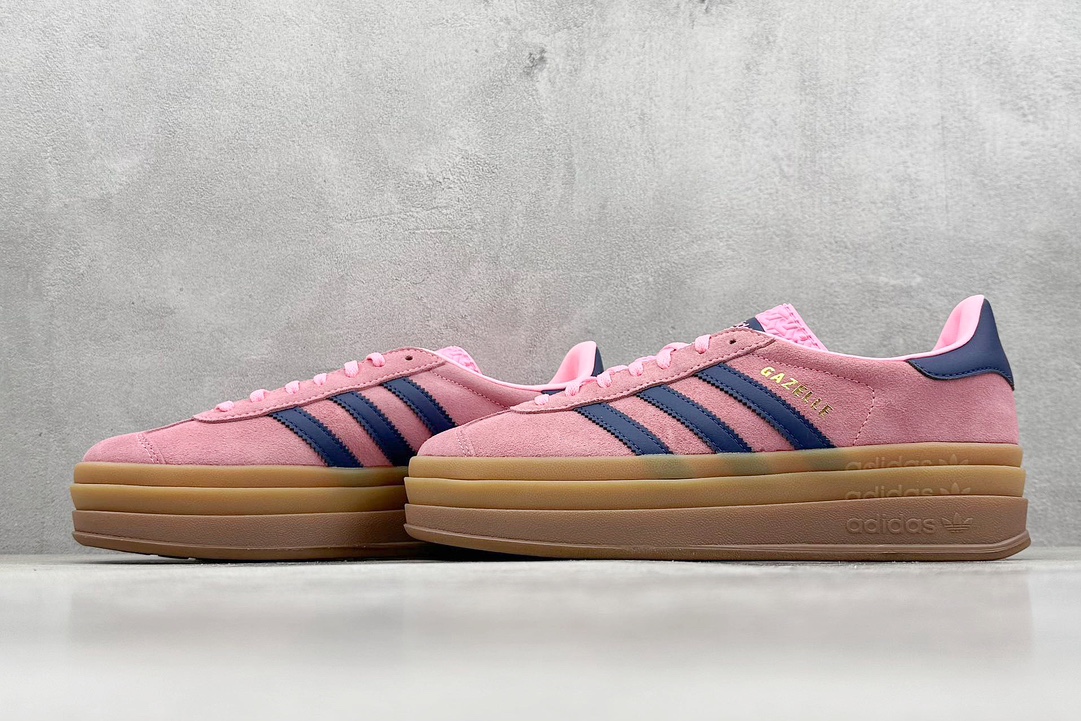 CS版 Adidas Originals Gazelle Bold W 三叶草厚底休闲防滑耐磨低帮板鞋 HO6122