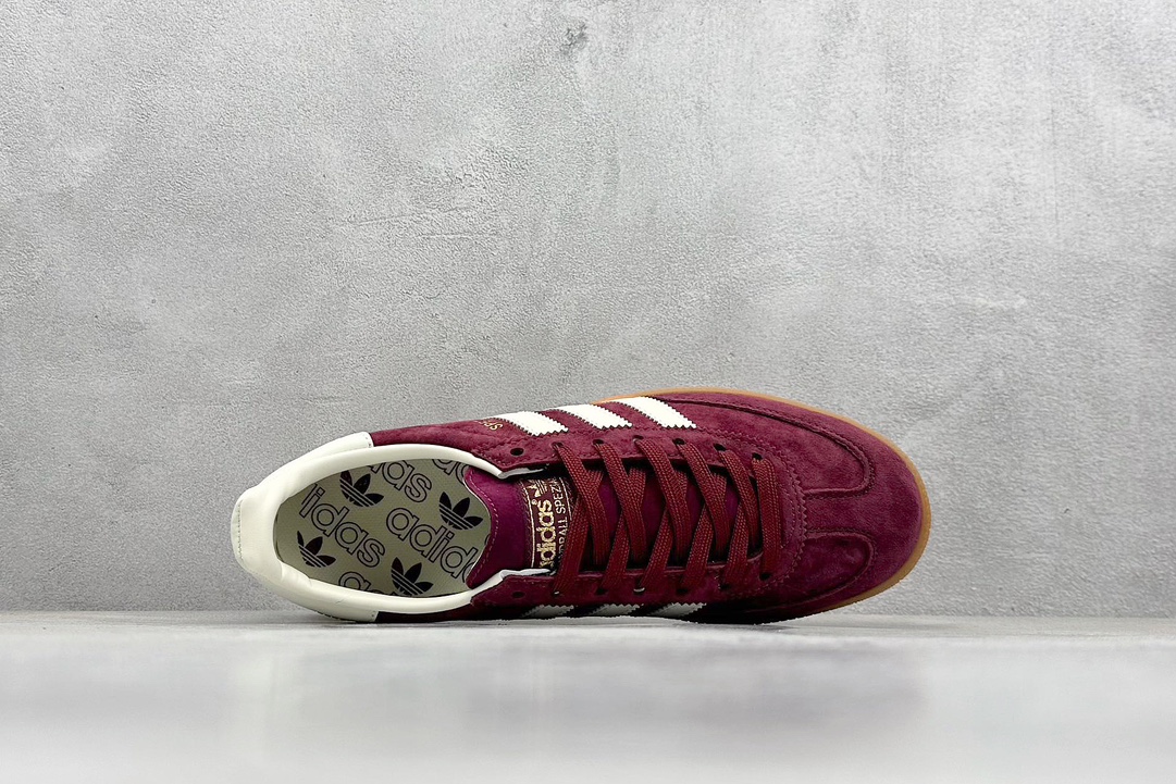 R版 Adidas Handball Spezial 酒红 复古单品 阿迪达斯经典款复古休闲板鞋  JI1020