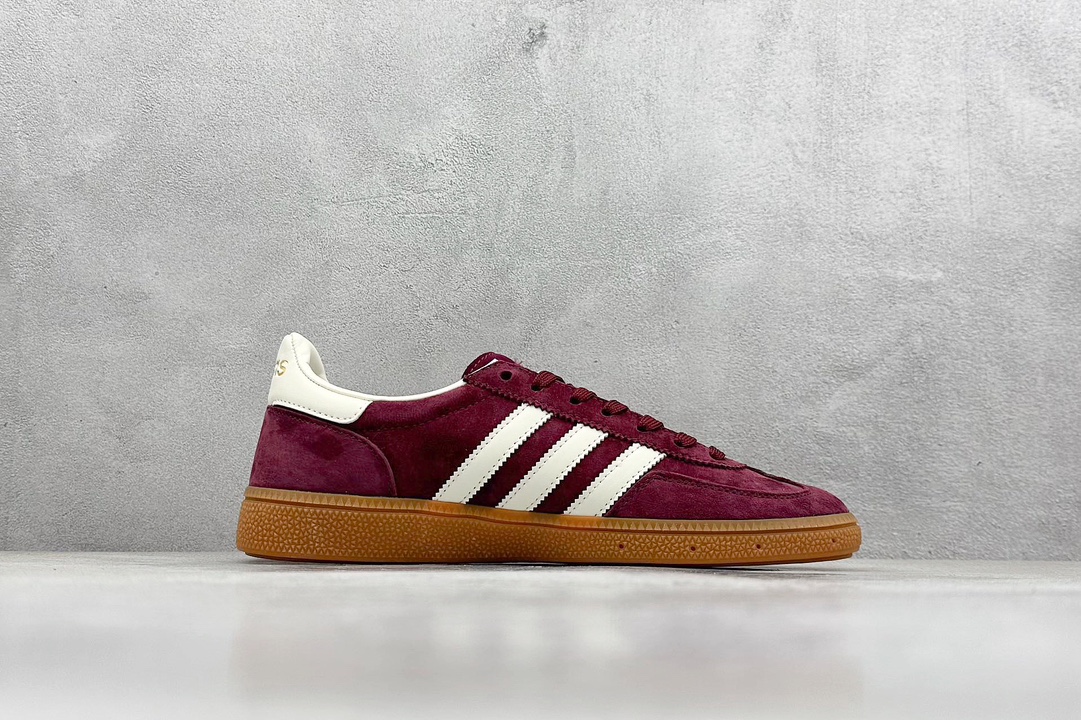 R版 Adidas Handball Spezial 酒红 复古单品 阿迪达斯经典款复古休闲板鞋  JI1020