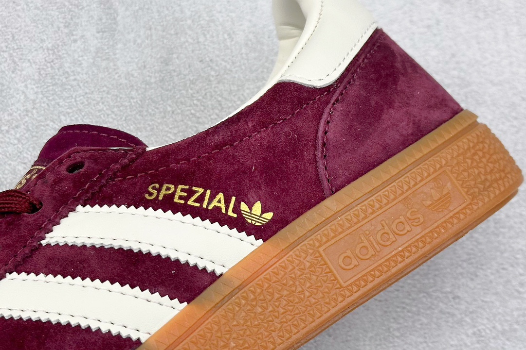 R版 Adidas Handball Spezial 酒红 复古单品 阿迪达斯经典款复古休闲板鞋  JI1020